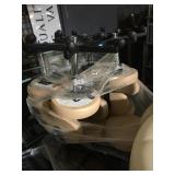 Pallet lot of rolling pneumatic stools with backs