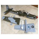 Airplane  approx 66W x 64L Dark green and gray