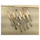 Set of 11 Sterling Silver handled knives -