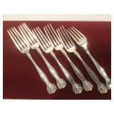Set of 6 Sterling Silver Dinner Forks - engraved