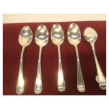 Set of 5 Sterling Silver Spoons - Monogrammed H