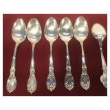 Set of 6 Sterling Silver Spoons - Monogrammed M -