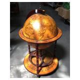 World globe war table, approx 22x36x inches