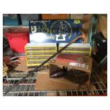 Lot of assorted tools and metal signs