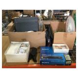 large lot of assorted kitchen items glass, and