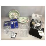 Two Fitz and Floyd Floral Swan Potpouri Bowls,