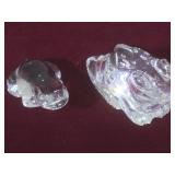Two crystal frogs. Villeroy & Boch frog and