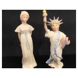 Two Cybis Figurines. Statue of Liberty figurine.