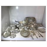 Large lot of Plated-silver ware