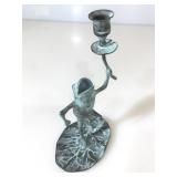 Metal candle holder frog dancing, approx