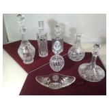 Lot of glass Decanters some are Rogaska