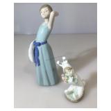 Lladro Spring Flowers And Prissy Coiffure Girl