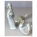 Lladro Girl with flowers- calla Lillies 9.5in