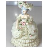 Dresden Style porcelain figurine. Ceramic lace