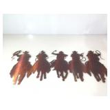 Western 5 Cowboy Metal Laser Cut Wall Sculpture