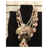 Lg Chunky jewelry necklace, signed Guilia ,