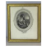 Framed Engraving Titled Eveleen painted by RI