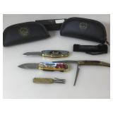 Lot of knives. Small Goldtone multi-tool pocket