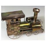 Metal Train sculpture w/music box, approx