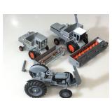 Lot of 3 Diecast Tractors and Farm Equipment.