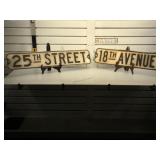 Two original street signs. 25th Street  30x6 and