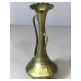 Vintage brass vase, 11 inches tall.