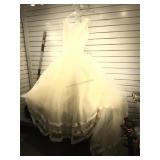 Chapel length tulled skirt wedding dress. Size 10
