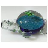 Hand made art glass turtle paperweight 6x4
