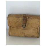 Vintage leather military ammo pouch. Stamped HB