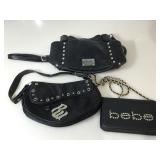 3 black leather shoulder bags from bebe, Nicola