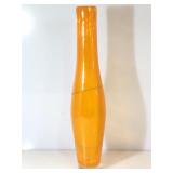 Tall handblown art glass vase. Orange Approx.
