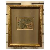 Antique hand colored etching map Of the
