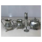 3 piece Tea set with bud vase by Artbol La Paz