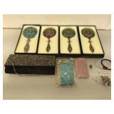 Kalifano Crystal bejeweled clutch, Mirrors