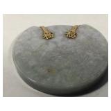 Carved Jadeite pendant with 14K Gold - 2.25 in