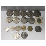 Lot of clad US coinage and some foreign coins -