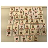 Lot of assorted Wheat Pennies in flips