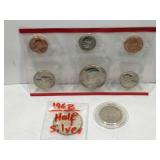 US Coinage - 1989 mint set, 1968 Silver Kennedy