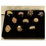 Lot of 10 assorted costume jewelry rings -