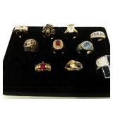 Lot of 10 assorted costume jewelry rings -