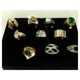 Lot of 10 assorted costume jewelry rings -