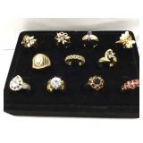 Lot of 10 assorted costume jewelry rings -