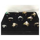 Lot of 10 assorted costume jewelry rings -