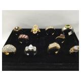 Lot of 10 assorted costume jewelry rings -