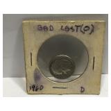 Error 1960-D Roosevelt Dime - last 0 has bad