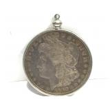 1880 Morgan Silver Dollar in bezel