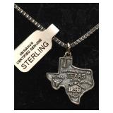 Sterling Silver Texas pendant on metal chain