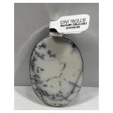 Sterling Silver and White Moss Agate pendant -