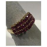 14K Gold ring with Rubies - size 6.5 - 4g