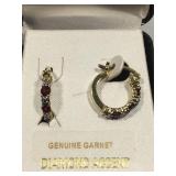 Sterling Silver Vermeil earrings with garnets and